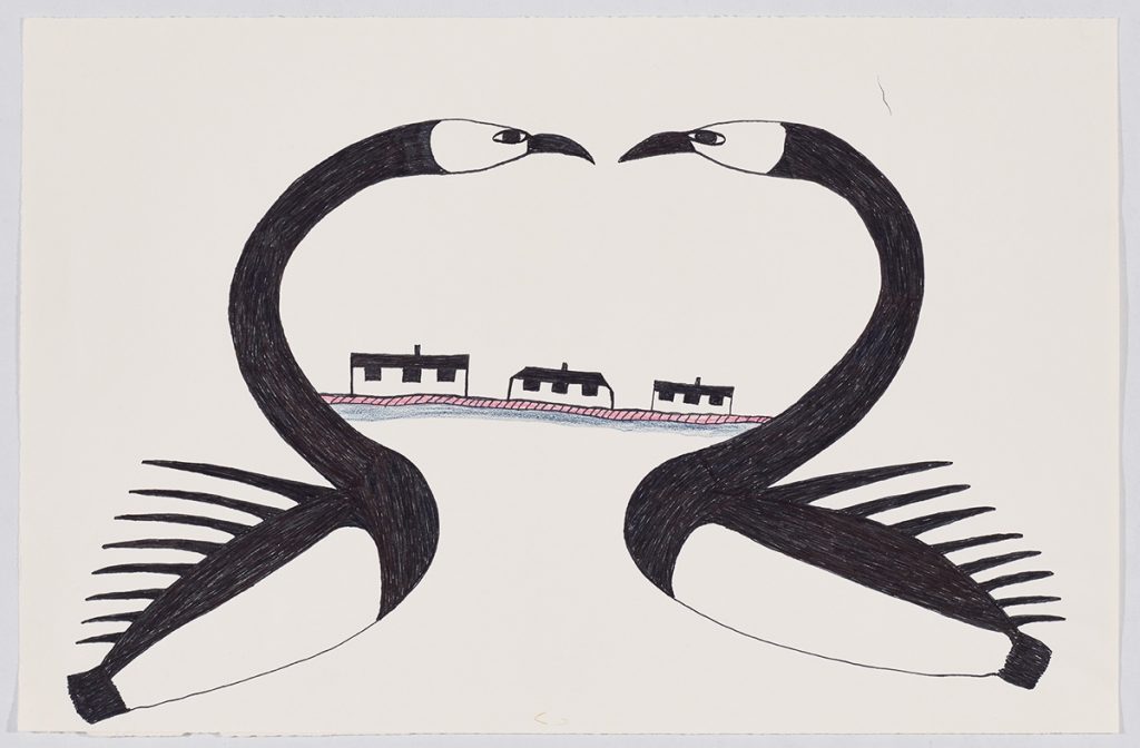 Symmetrical design depicting two large