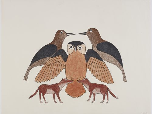 Symmetrical design depicting two birds