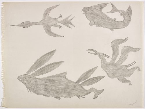 A fish-like creature with four rabbit ears