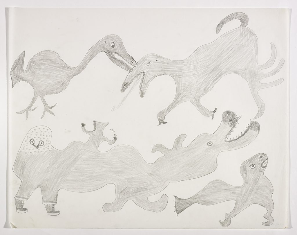 A group of imaginary creatures including one long